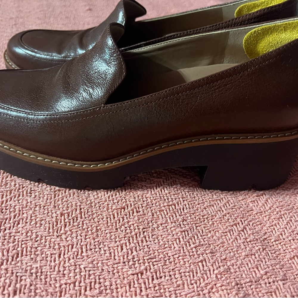 Brown LUG SOLE Leather Loafers NWOT - Picture 3 of 7